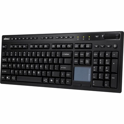 Adesso Wireless Multi-Channel Touchpad Keyboard, Black (WKB-4450UB)