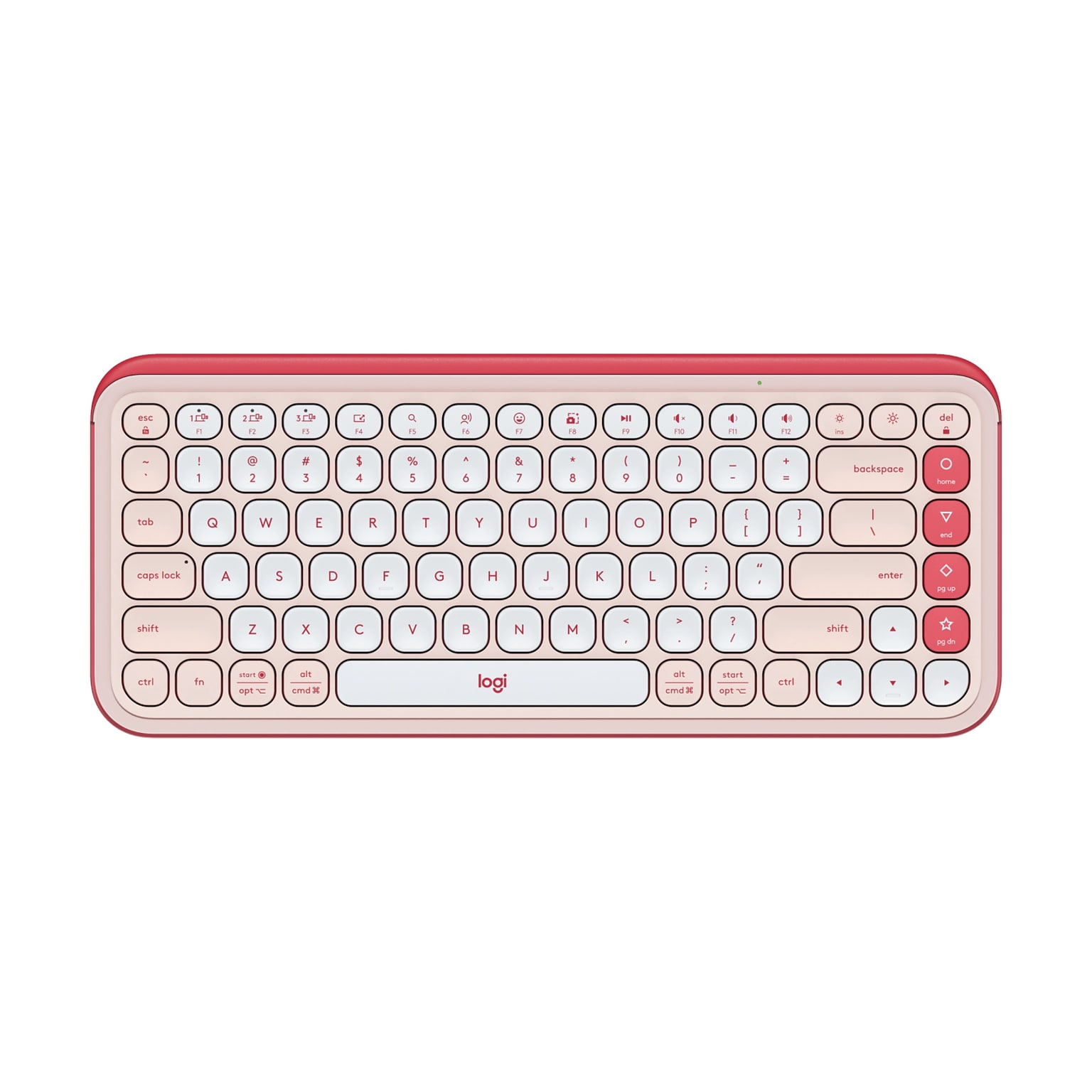 Logitech POP Icon Keys Wireless Keyboard, Rose/Off White (920-013049)