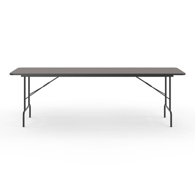 Quill Brand® Folding Table, 96L x 30W, Walnut (27097/51257)