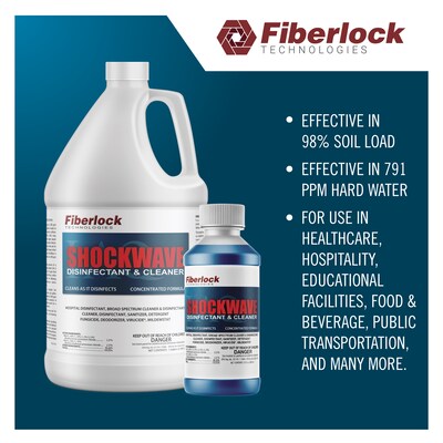 Fiberlock ShockWave Disinfecting Specialty Cleaner Bottle, Light Scent, 128 oz. (8316-1)