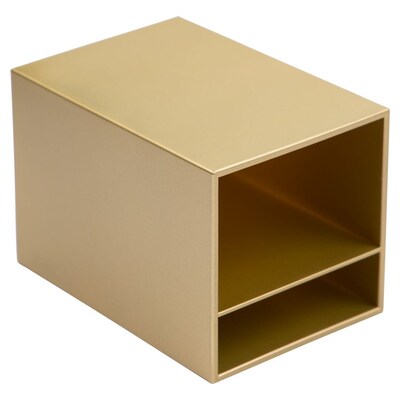 JAM PAPER Plastic Pen Holder, Gold, Desktop Pencil Cup, Sold Individually (341gos)