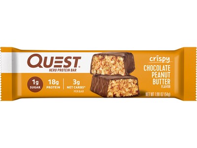 Quest Gluten Free Chocolate Peanut Butter Hero Protein Bar, 1.9 oz., 12 Bars/Box (104952)