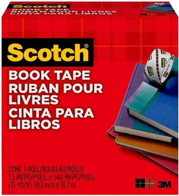 Scotch® Book Transparent Tape, 1 1/2 x 15 yds. (845-150)