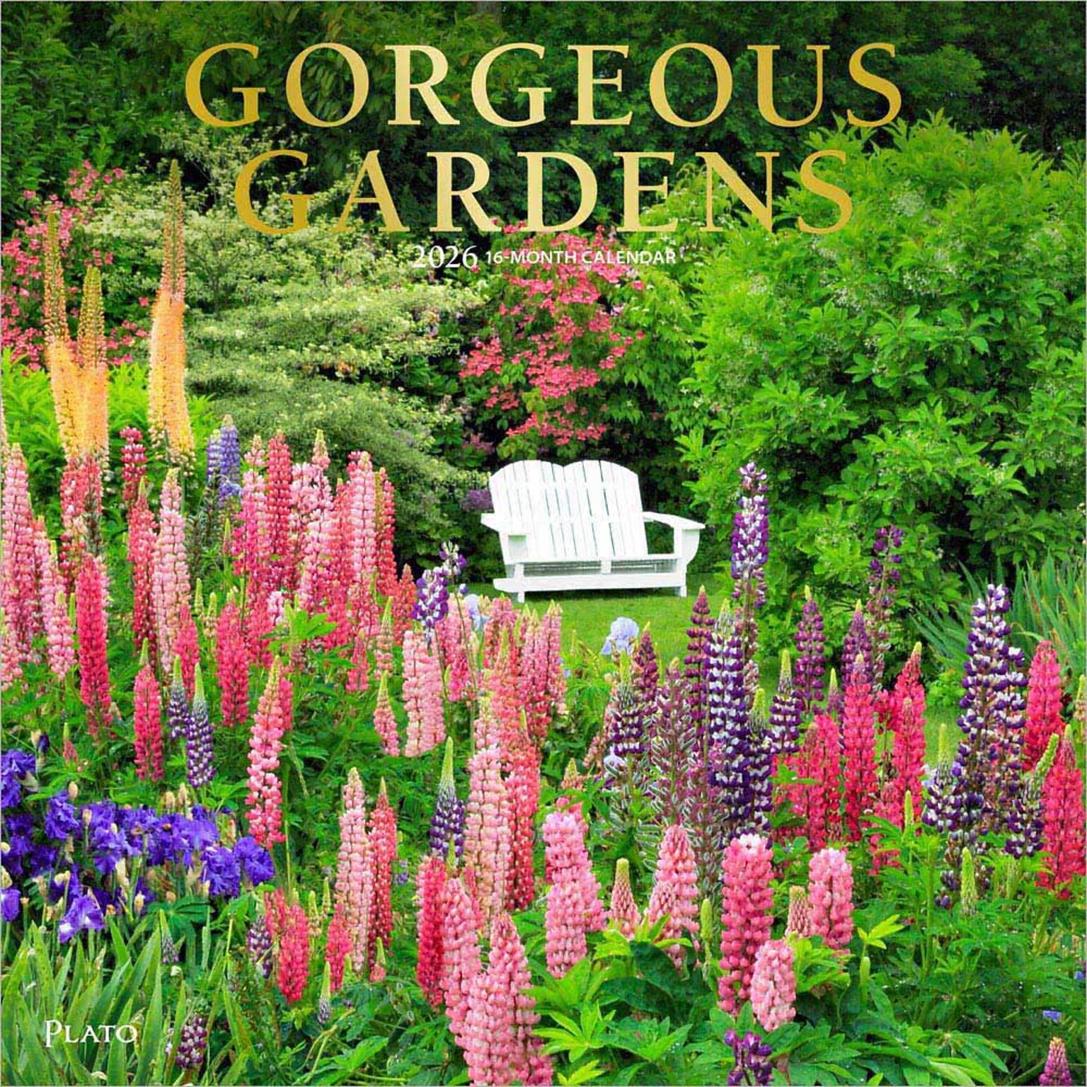 2026 Plato Gorgeous Gardens 12 x 12 Monthly Wall Calendar (9798330706679)