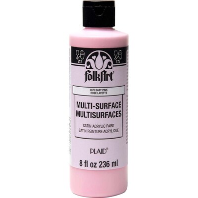 FolkArt Acrylic Paint Multi-Surface Satin, 8oz., Baby Pink, 3/Pack(FLK4675-3)