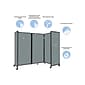 Versare The Room Divider 360 Freestanding Folding Portable Partition, 82"H x 234"W, Charcoal Gray Fabric (1182707)