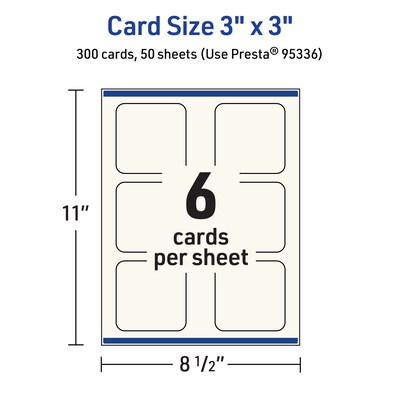 Avery Integrated Cards, 3" x 3", Matte Ivory, 300/Box (95336)