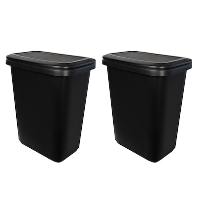 Hefty Dual Function XL Trash Can, 20.4 Gallons, Black, 2/Pack (HFTCOM2280075-2)