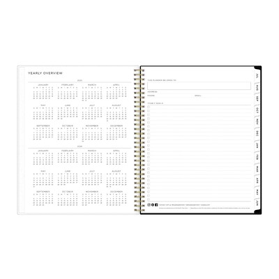 2025-2026 Blue Sky Leopard 8.5" x 11" Academic Year Weekly & Monthly Planner, Plastic Cover, Multicolored (149046-A26)