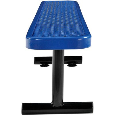 Global Industrial 6' Outdoor Steel Flat Bench, Expanded Metal, Blue (277156BL)