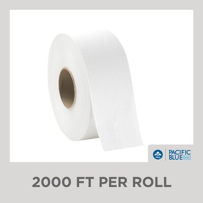Acclaim Jumbo Jr. Toilet Paper by GP PRO, 1-Ply, White, 2000 ft./Roll, 8 Rolls/Case (13718)