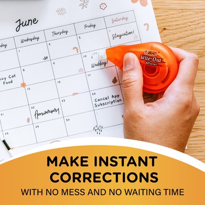 BIC Wite-Out EZ Correct Correction Tape, White, 36/Carton (50592)