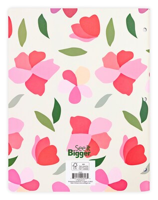 2027-2028 Overland Travelware 0.25" x 8.5" Calendar Year Monthly Standard Planner, Paperboard Cover, Pink Floral (90696)