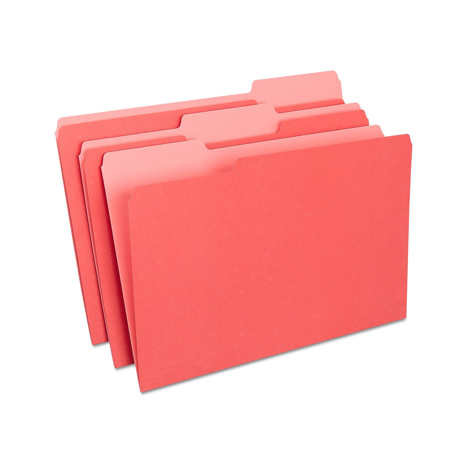 Staples File Folders, 1/3-Cut Tab, Legal Size, Red, 100/Box (ST224550-CC)