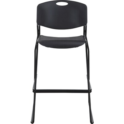 Lorell Heavy-Duty Bistro Stack Chairs, Black, 2/Carton (LLR62535)