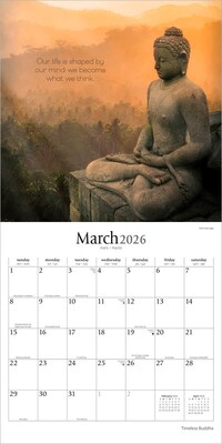 2026 Brush Dance Timeless Buddha 12" x 12" Monthly Wall Calendar (9798330706563)