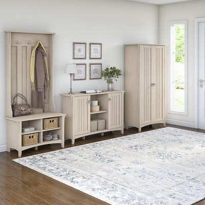Bush Furniture Salinas Entryway Storage Set, Antique White (SAL016AW)