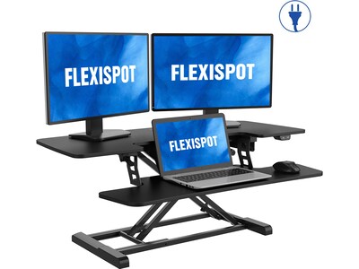 FlexiSpot 40"W Electric Adjustable Standing Desk Converter, Black (EM7L)