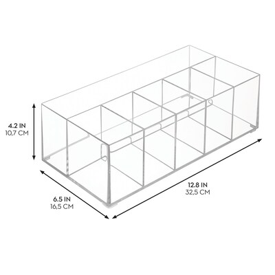 iDESIGN Stackable Plastic 6-Compartment Desk Organizer, Clear, 2 Piece (29108M2)