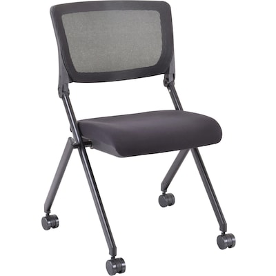 Lorell Mobile Mesh Back Nesting Chairsm Black, 2/Carton (LLR41846)