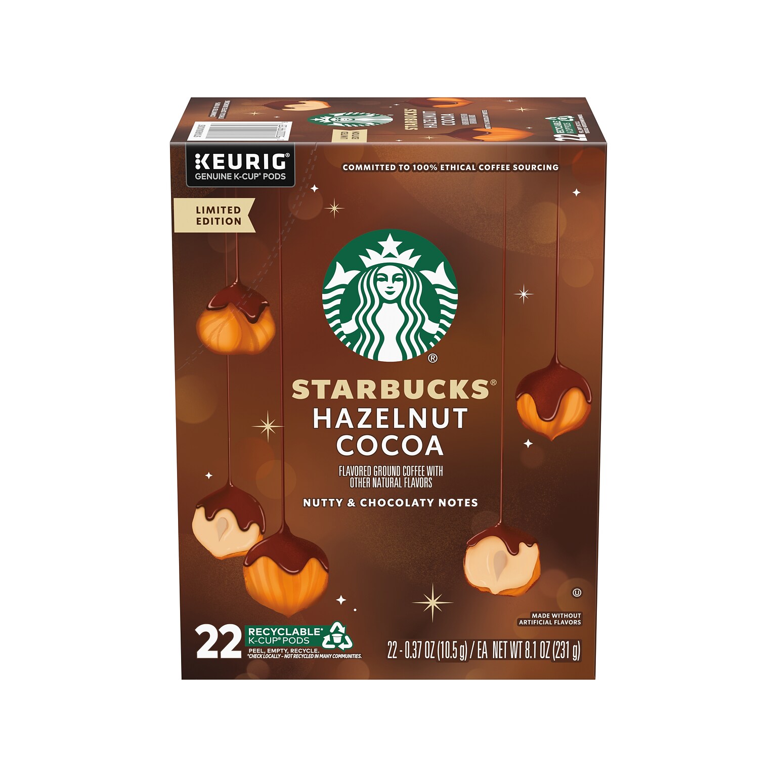 Starbucks Hazelnut Cocoa Coffee Keurig K-Cup Pods, 22/Box (12593996)