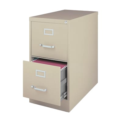 Quill Brand® 2-Drawer Vertical File Cabinet, Locking, Letter, Putty/Beige, 26.5D (13440D-CC)