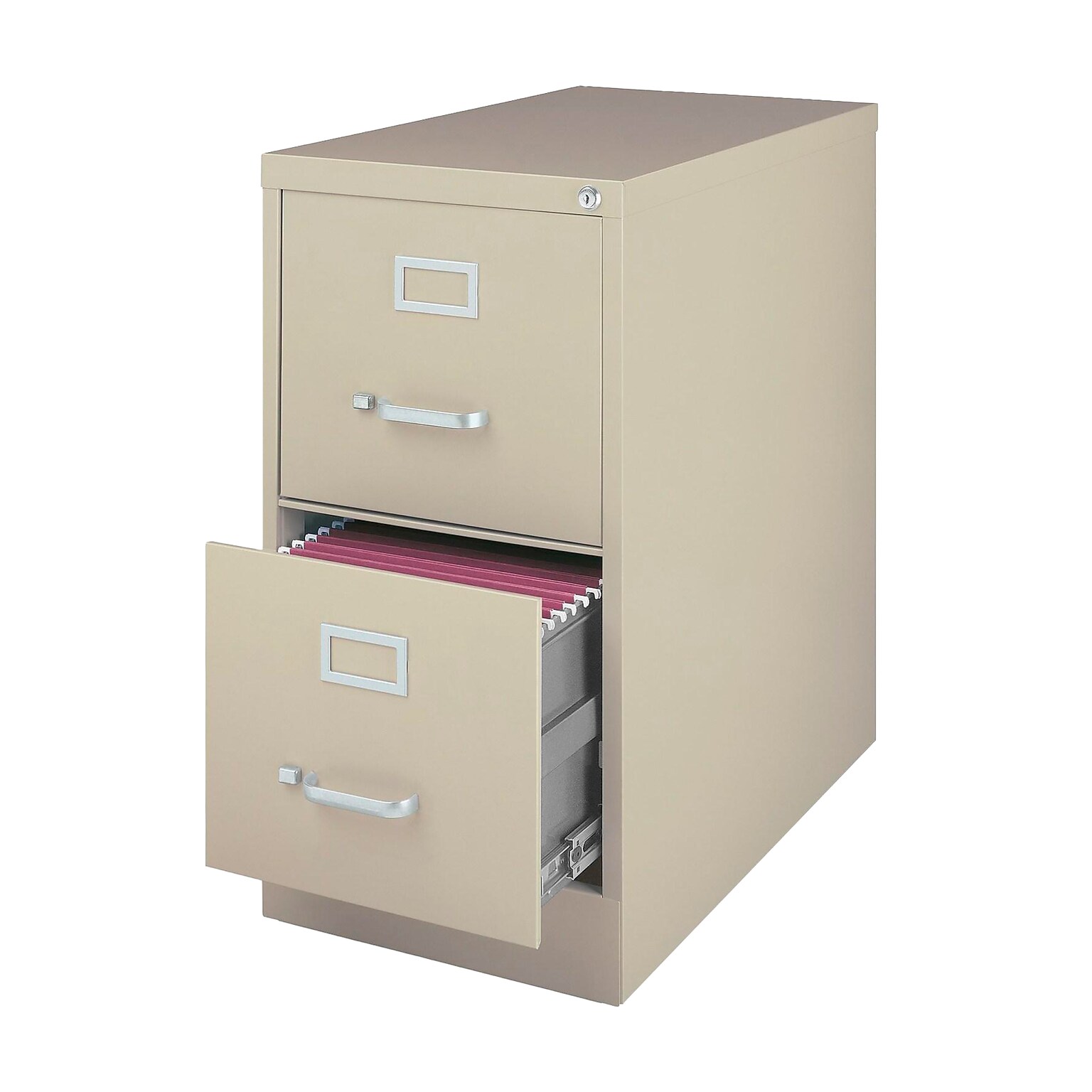 Quill Brand® 2-Drawer Vertical File Cabinet, Locking, Letter, Putty/Beige, 26.5D (13440D-CC)