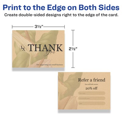 Avery Business Cards, 2.5" x 3.5", Matte Kraft Brown, 150/Pack (95272)