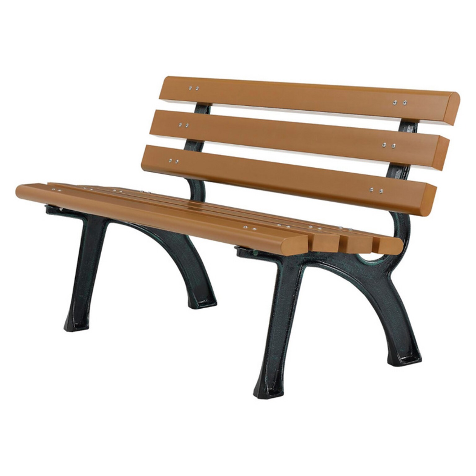 Global Industrial 4 Park Bench w/ Backrest, Tan (240125TN)