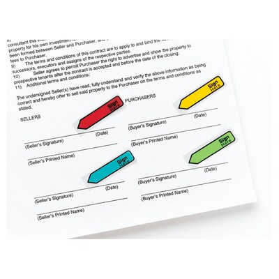 Post-it® 'Sign Here' Message Flags, .47" Wide, Red, 80 Flags/Pack (684-RDSH)