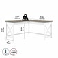 Bush Furniture Key West 60" L-Shaped Desk, Shiplap Gray/Pure White (KWD160G2W-03)