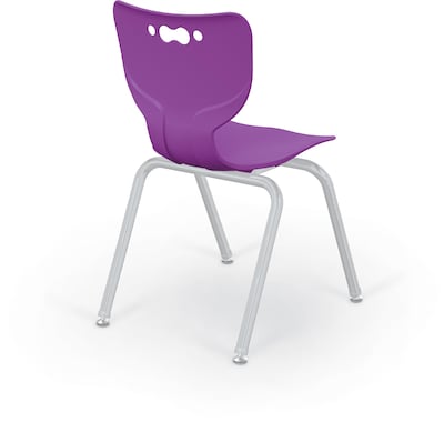 MooreCo 18 Hierarchy Student Chair with 4 Legs, Purple/Platinum Base (703673562065)
