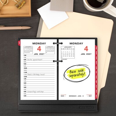 2027 AT-A-GLANCE 6 x 3.5 Daily Desk Calendar Refill Pages, White/Black (E017-50-27)