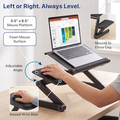 Uncaged Ergonomics WorkEZ Cool 16" Laptop Cooling Stand with 2 Fans, 3 USB Ports, Black (WECB)