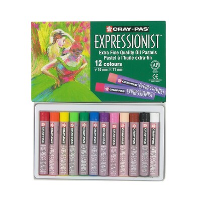 Sakura Cray-Pas Expressionist Oil Pastels, Assorted Colors, 12/Set, 3 Sets/Bundle (SAKXLP12-3)