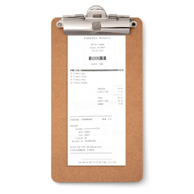 Officemate Wood Clipboard, Memo Size, Brown, 12/Pack (83156)