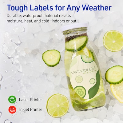 Avery Waterproof Oval Laser Multipurpose Labels, 2" x 3-1/3", White, 80/Pack (19479399188)