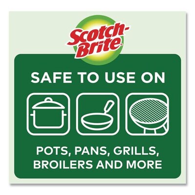 Scotch-Brite Heavy Duty Stainless Steel Scrubber, Gray/Silver, 12 Pads/Pack (84)