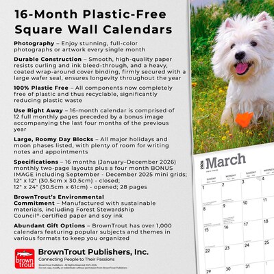 2026 BrownTrout West Highland White Terriers 12" x 12" Monthly Wall Calendar (9798330706280)