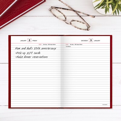 AT-A-GLANCE 2026 Hardcover Diary, 5.75 x 8.25, Red, (SD389-13-26)
