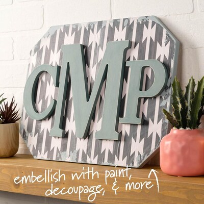 Plaid MDF Letters, 5", Brown Oxide, 12/Pack (PDE63558-12)