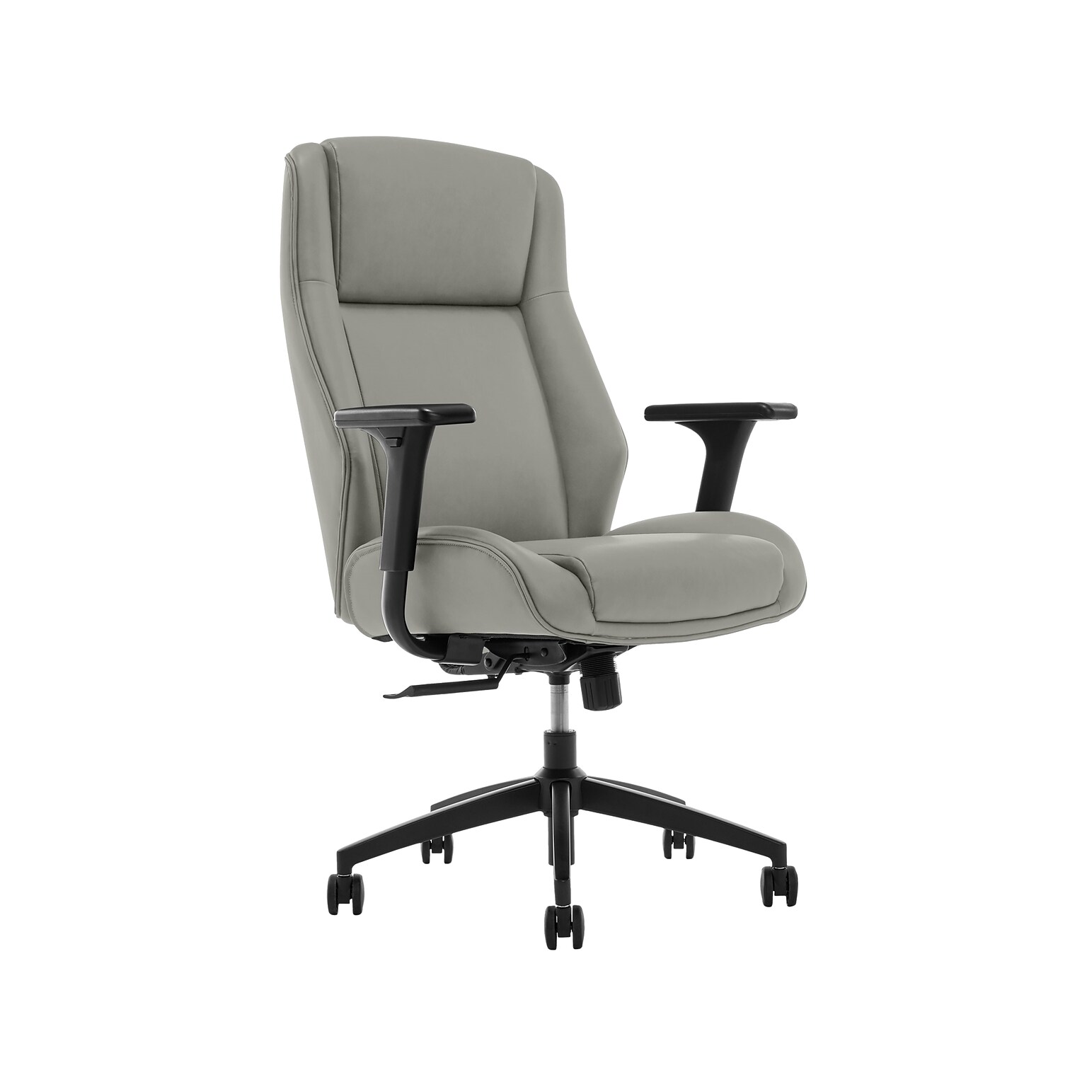 Thomasville Furniture Darius Ergonomic Bonded Leather Swivel Executive Chair, Gray (51490-GRY)