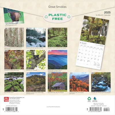 2025 BrownTrout Great Smokies 12 x 12 Monthly Wall Calendar (9781975474881)
