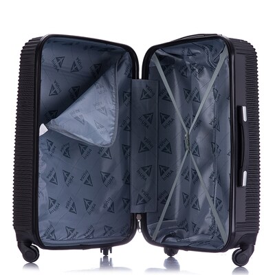 InUSA Royal 2-Piece Hardside Spinner Luggage Set, TSA Checkpoint Friendly, Black (IUROY0SM-BLK)