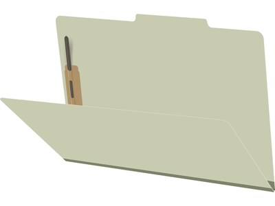 Ecom Folders Recycled Pressboard Classification Folder, 2 Expansion, Legal Size, Green, 25/Box (DV-T52-02-3GRN)