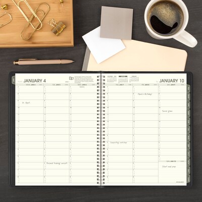 2027 AT-A-GLANCE Recycled 8.25" x 11" Weekly & Monthly Appointment Book Planner, Faux Leather Cover, Black (70-950G-05-27)