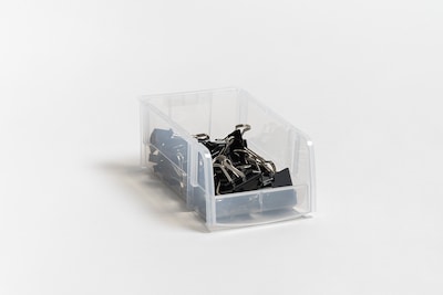 Small Modular Stacking Storage Box Open Lid, Clear (200518)