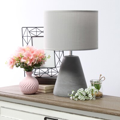 Simple Designs Pinnacle Concrete Table Lamp, Gray (LT2059-GRY)