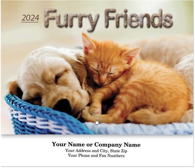 Custom Furry Friends Stapled Wall Calendar