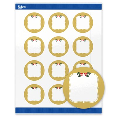 Avery Circle Multipurpose Labels, 2 Dia., White, 120/Pack (19479370540)